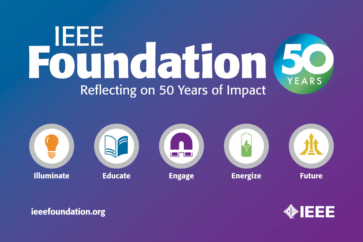IEEE Foundation: Reflecting on 50 Years of Impact. Illuminate, educate, engage, energize, future. ieeefoundation.org. 