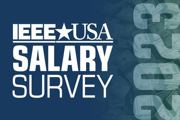IEEE-USA Salary Survey 2023 logo in blue with white and gray writing.