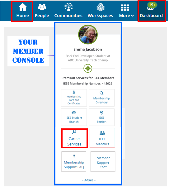 IEEE Mentoring Console Screenshot