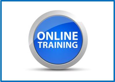 A blue button with the words Online Training on it.